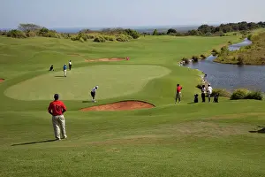 Hobbies: Golfers on green