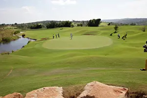 Hobbies: Golfers on last green