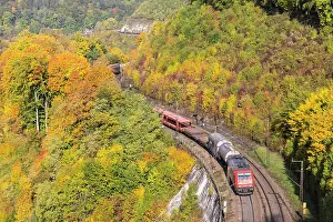 Freight: Goods train, en route on the Geislinger Steige