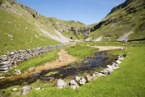 Waterway: Gordale Scar carboniferous limestone gorge, Yorkshire