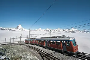 Tram: Gornergrat Peak, Switzerland. Matterhorn