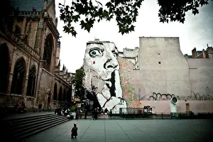 Stair: Graffiti near St. Merri Church in Le Marais, Paris
