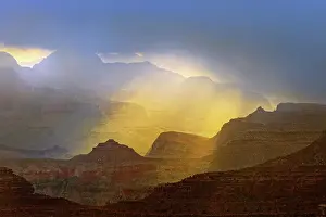 Weathered: Grand Canyon and misty clouds at sunrise, Grand Canyon