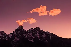 Tetons: Grand Teton Mountain Range - at dusk Grand Teton