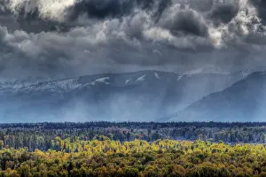 Tetons: Grand Teton Mountains with Autumn (Fall) colour
