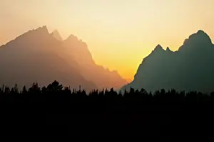 Rays: Grand Teton Range at sunset