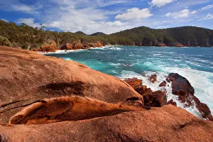 Ragged: Granite coastline - view along the ragged, rocky