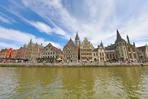 Quay: Graslei quay and the Leie River with medieval buildings