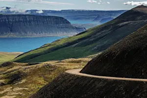 Gravel: Gravel road meanders through volcanic landscape