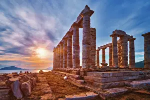 Greece: Greece Cape Sounio, Ruins of an ancient temple of