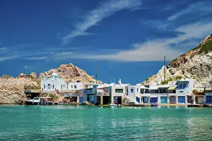 Lakeside: Greek village scenic picturesque view in Greece