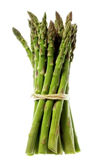 Asparagus: Green Asparagus - spears tied in bunch, ready for cookin