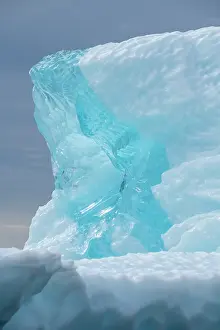 Greenland: Greenland, Disko Island. Blue iceberg along the Kuannit