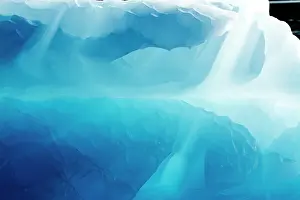 Disko: Greenland, Ilulissat, Blue ice of backlit