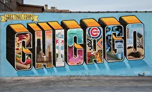 Chicago: Greetings from Chicago Mural, North Milwaukee Avenue