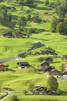 Bern: Grindelwald Grund district with Wengernalp railway