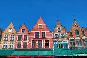 Brugge: Guild houses converted into restaurants in the Market