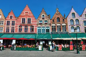 Brugge: Guild houses converted into restaurants in the Market