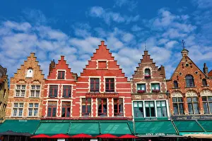 Brugge: Guild houses converted into restaurants in the Market