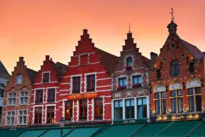 Sunsets: Guild houses converted into restaurants at sunset