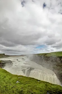 Falling: Gulfoss Waterfall, (The Golden Waterfall)