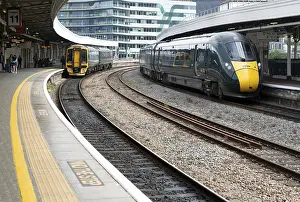 Transport: GWR British Rail Class 800 Inter City Express train and Class 158 Sprinter train