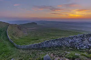 Hadrians: Hadrians Wall - iconic historic stone wall Hadrians