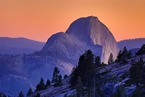 Yosemite: Half Dome mountain at sunset in Yosemite Valley