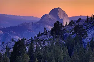 Yosemite: Half Dome mountain at sunset in Yosemite Valley