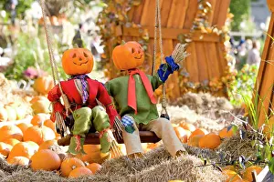 Scary: Halloween scarecrows in Tivoli, Copenhagen, Denmark