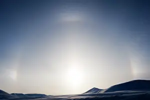 Circular: Halo over Spitsbergen landscape