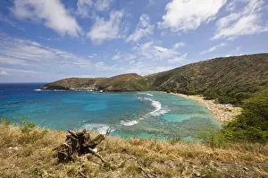 Aussicht: Hanauma Bucht, Oahu, Pazifik, Hawaii, USA | Hanauma