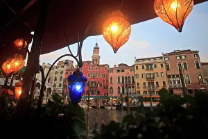 Maria: Hand blown glass lanterns at restaurant