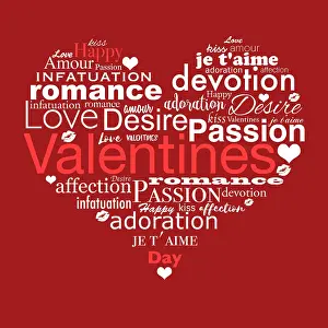 040718: Happy Valentines Day, typography heart shaped illustration