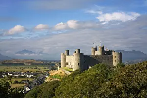 Snowdon: Harlech Castle - over looking Harlech village with