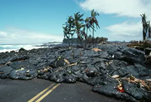 Burnt: Hawaii - road covered by Kilauea Volcano lava flow