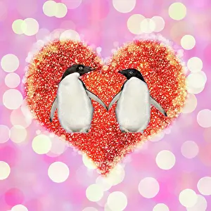 Glitter: Heart on glowing light background with glitter