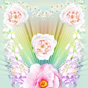 Psychedelic: Heart shaped flower pattern