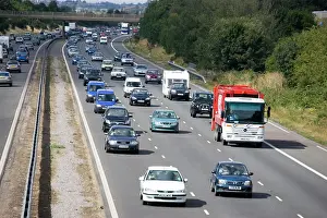 Lorry: Heavy motorway traffic on M5 on Bank Holiday