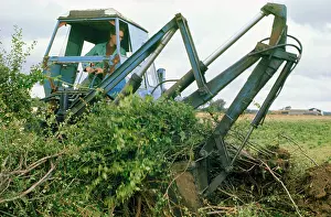 Edwin Mickleburgh: Hedgerow destruction - tractor digging