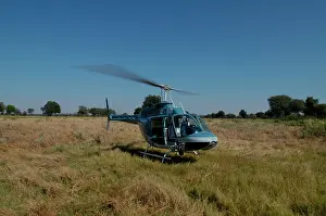 Helicopters: Helicopter Landing - Okavango Delta Botswana Africa