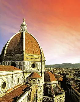 Catholicism: High angle view of a cathedral, Duomo Santa