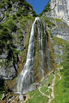 Austrian: Hiker, Dalfazer waterfall, Rofan, Buchau, Lake Achen