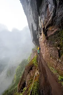 Hiker: Hiker in the fog, Pico Arieiro to Pico Ruivo hike