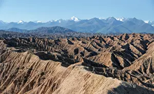 Experience: Hiker walking along a canyon, Tian Shan mountains