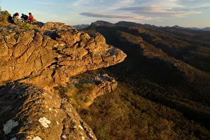 Balconies: Hikers on the Balconies - a group of hikers enjoy