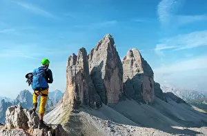 Hiker: Hikers on the via ferrata to Paternkofel, Northern