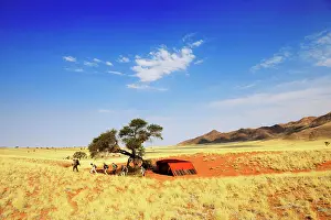 Camping: Hikers, trekkers on the Tok Tokie Trail, Namib Rand