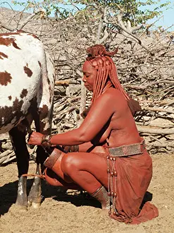 Married: Himba woman with the typical leather headdress