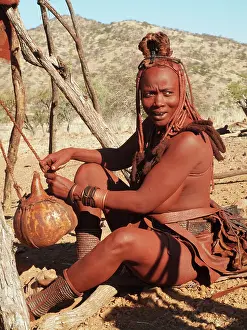 Butter: Himba woman with the typical leather headdress